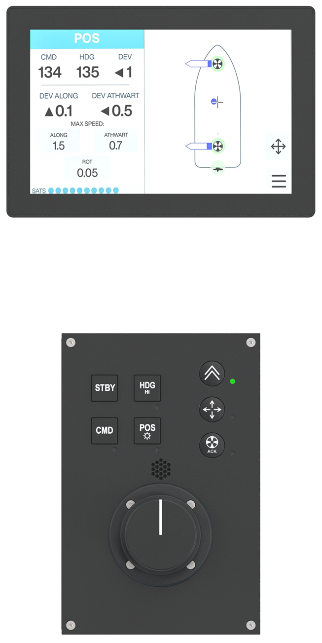 JPOS Station Keeping System display and joystick panel